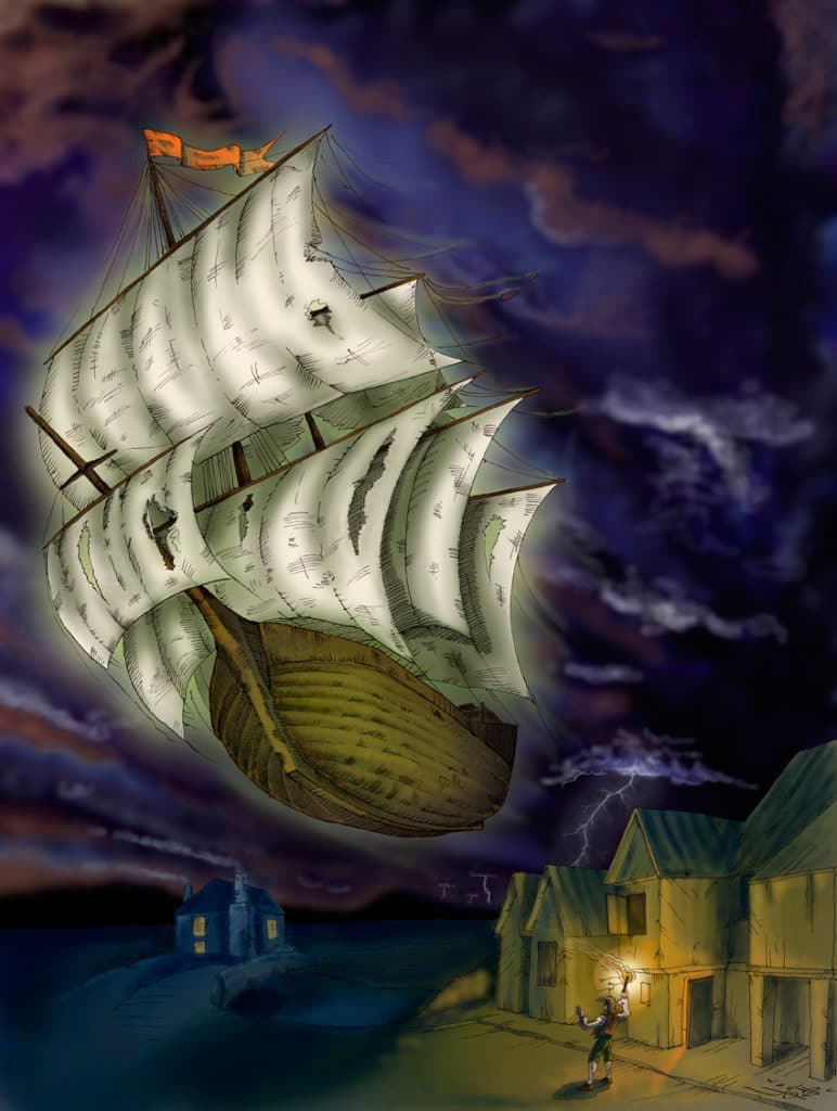 IlustraciÃ³n El buque fantasma | Pablo UrÃ­a Ilustrador
