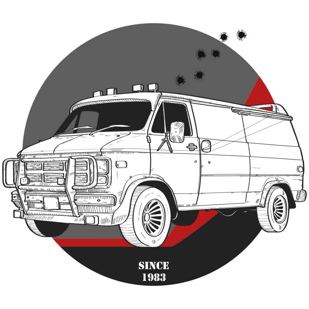 Esta es la IlustraciÃ³n de la GMC del Equipo A, la famosa e icÃ³nica furgoneta que llevaba de un lado a otro al equipo A (A-Team) y que conducÃ­a M. A. Barracus entre enero de 1983 y marzo de 1987. 