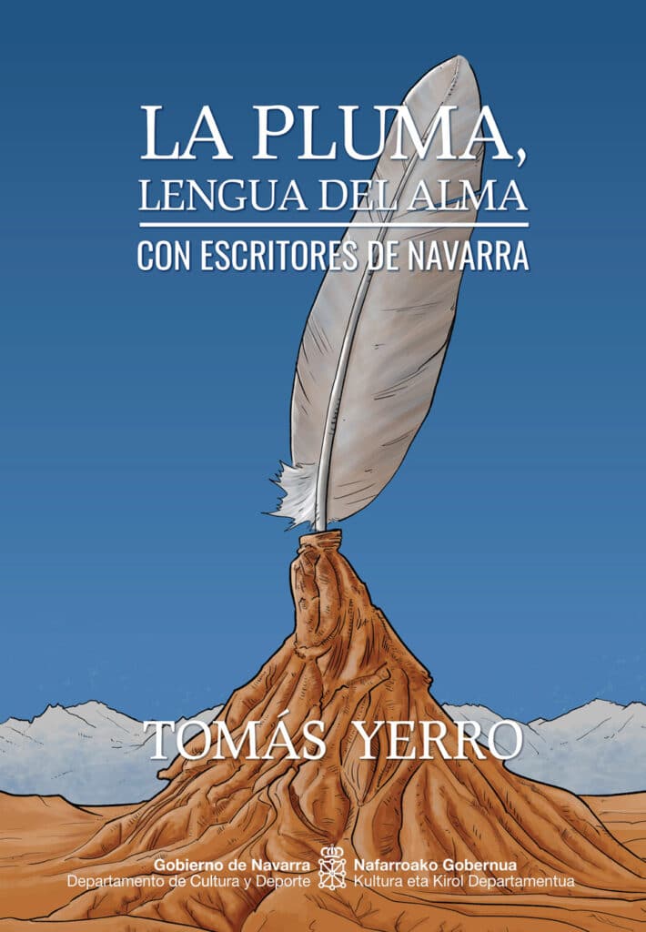 Ilustración de cubierta de libro: La pluma, lengua del alma - Tomás Yerro - Pablo Uria Ilustrador