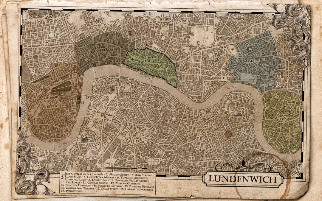 Ilustración de mapa para novela “La sociedad de Lundenwich 1”